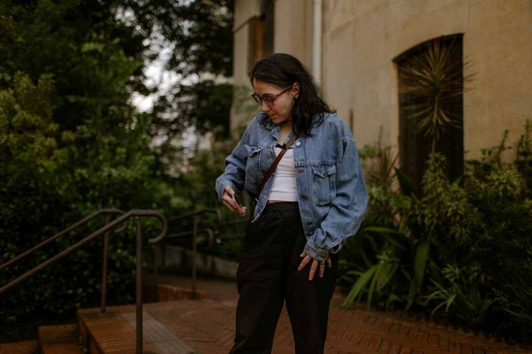 woman walking confidently outdoors