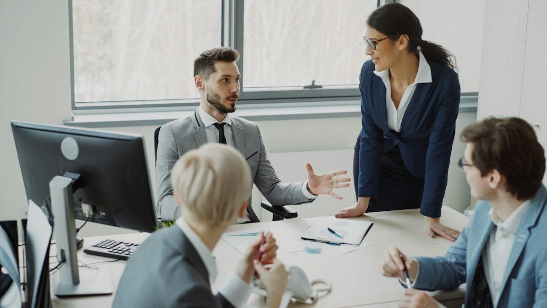 professional speaking in meeting