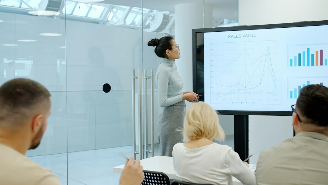 person practicing presentation